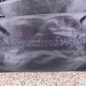 Tonino Lamborghini Roller Suitcase Carry-On – Black Luxury Travel Bag w/ Wheels